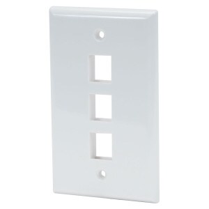 Keystone Wall Plate Single Gang 3-Port White